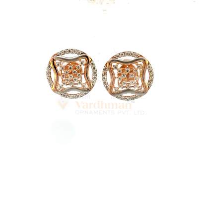 RELIABLE SPARKY FLORAL DIAMOND STUDS Gold