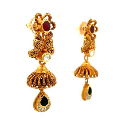 HAND CRAFTED FLORAL ANTIQUE EARRINGS  Earrings