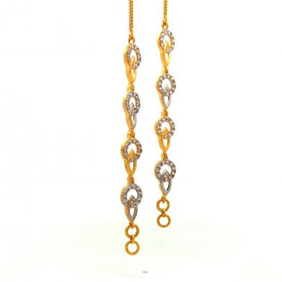 BRILLIANT ROUND AND MARQUISE LINKED EAR CHAIN  Kanser