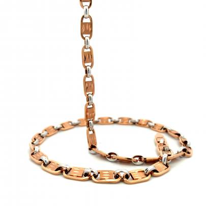 CONTEMPORARY DUAL TONED GOLD CHAIN  Gold