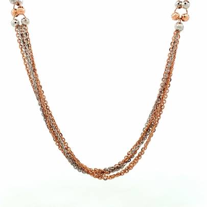 ETHEREAL DUAL TONED BEADED GOLD CHAIN  Gold