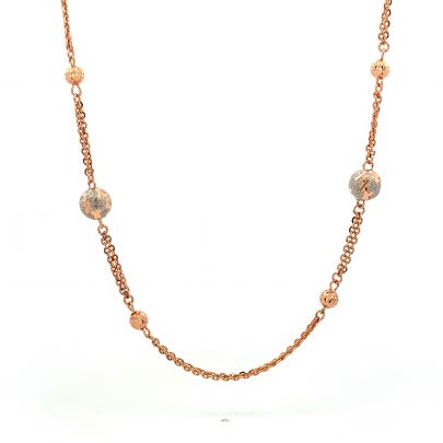 ENGRAVED LAYERED BEADS EMBEDDED GOLD CHAIN Chain