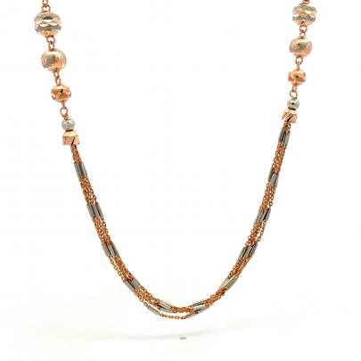 PRISMATIC LAYERED GOLD CHAIN EMBEDDED WITH BEADS  Gold