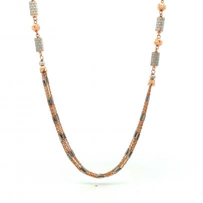CHARMING DUAL TONED BEADED GOLD CHAIN  Gold