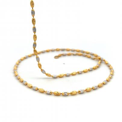  DUAL TONED BEADED GOLD CHAIN  Chain