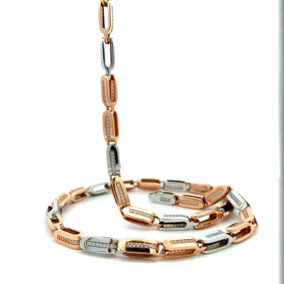 SQUARE BLOCK LINKED HOLLOW CHAIN FOR MEN  Chain