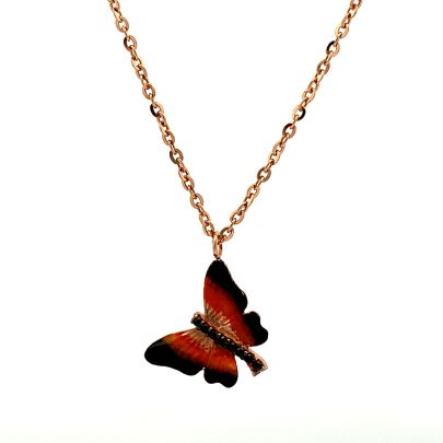 CHARMING BUTTERFLY INSPIRED GOLD PENDANT AND CHAIN  Gold