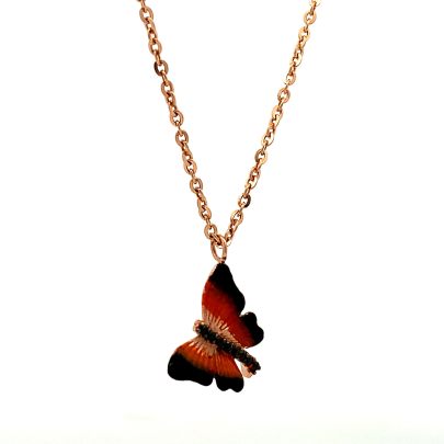 CHARMING BUTTERFLY INSPIRED GOLD PENDANT AND CHAIN  Chain