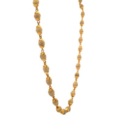 CLASSIC GOLD MALA EMBEDDED WITH WHITE BEADS  MALA