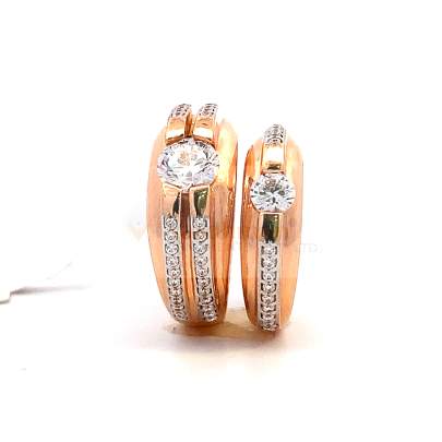 ATTRACTIVE SOLITAIRE ROSE GOLD COUPLE RINGS  Gold