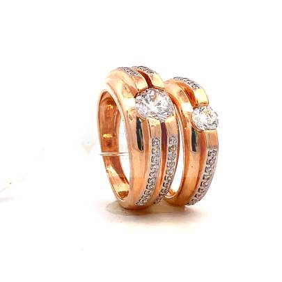 ATTRACTIVE SOLITAIRE ROSE GOLD COUPLE RINGS  Couple Rings