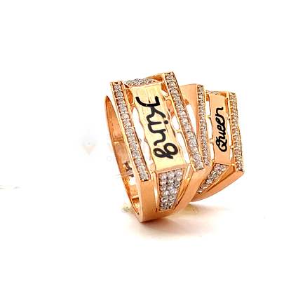 STUNNING ROSE GOLD KING AND QUEEN RINGS  Couple Rings