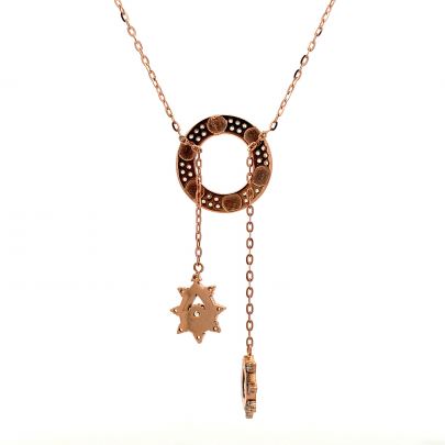 DANGLING EVIL EYE CHARM PENDANT AND CHAIN  Gold