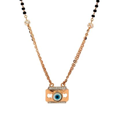 DELICATE CAMERA PROJECTION EVIL EYE MANGALSUTRA  Gold