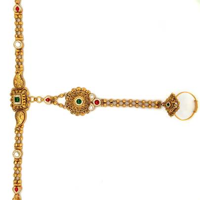 DELICATIVE ORNATE SIMPLE GOLD ANTIQUE PANJA  Gold