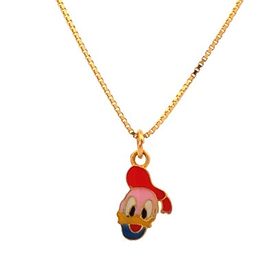 DISNEY CHARACTER DONALD DUCK ENAMELLED PENDANT AND CHAIN  Chain