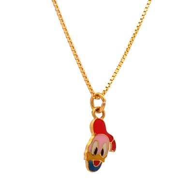 DISNEY CHARACTER DONALD DUCK ENAMELLED PENDANT AND CHAIN  Chain