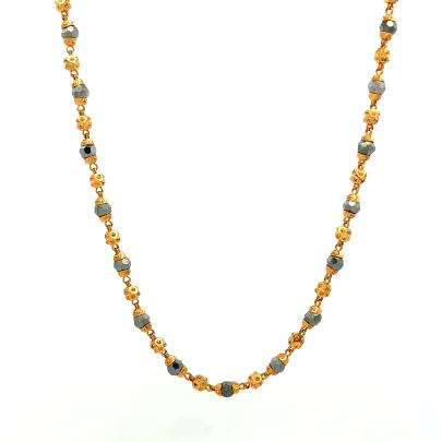DUAL TONED BEADED GOLD MALA FOR GENTS  Gold