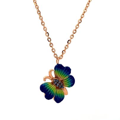 EMBLEMATIC BLUE AND GREEN SHADE BUTTERFLY PENDANT  Gold