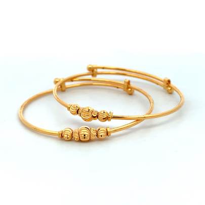 ENCHANTING GOLD BANGLES WITH BEADS FOR KIDS  Gold