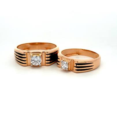 ENCHANTING SQUARE CUT SOLITAIRE COUPLE RINGS  Couple Rings