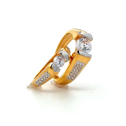 CONTEMPORARY SINGLE STONE SOLITAIRE COUPLE RINGS  Couple Rings