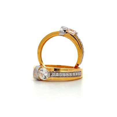 ASSERTIVE SINGLE STONE SOLITAIRE COUPLE RINGS  Gold