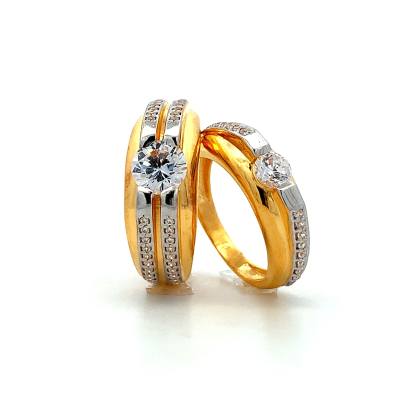 CLASSIC DUAL TONED SOLITAIRE COUPLE RINGS  Gold