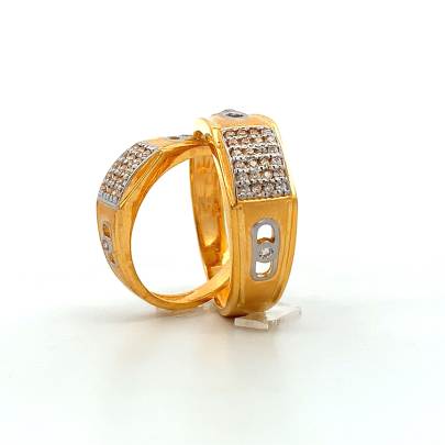 STUNNING FIVE LAYERED DIAMOND AND GOLD COUPLE RINGS  Couple Rings