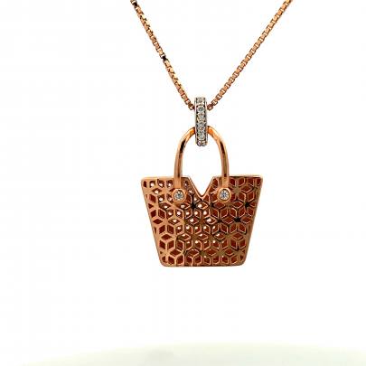 FANCY MINI HAND BAG PENDANT AND CHAIN  Gold