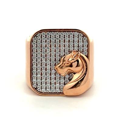 INTRINSIC HORSE FACED GENTS RING  Gold