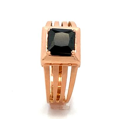 RHENISH GOLD BLACK SOLITAIRE GENTS RING  Rings