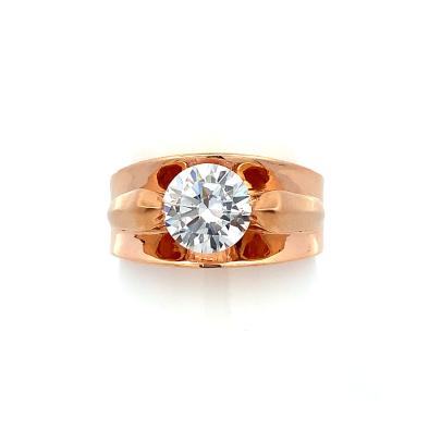 EXOTIC ROUND CUT SOLITAIRE GENTS RING  Gold