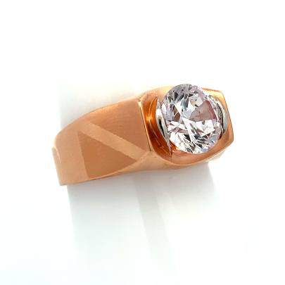 DELICATE SINGLE SOLITAIRE GENTS RING CARVED IN SQUARE SHAPE  Rings