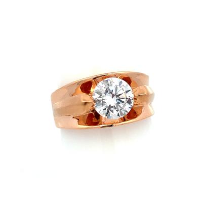 EXOTIC ROUND CUT SOLITAIRE GENTS RING  Rings