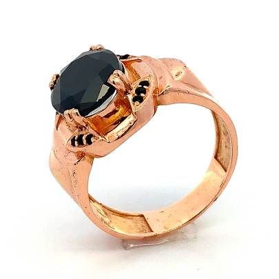CLUSTERED SPHERE BLACK SOLITAIRE RING Rings
