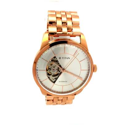 LUMINOUS ROUND DIAL TITAN WATCH FOR GENTS  Gold