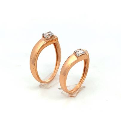 GLIMMERING SOLITAIRE COUPLE RINGS  Gold