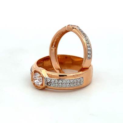 GLIMMERING SOLITAIRE COUPLE RING WITH STYLISH BAND Couple Rings