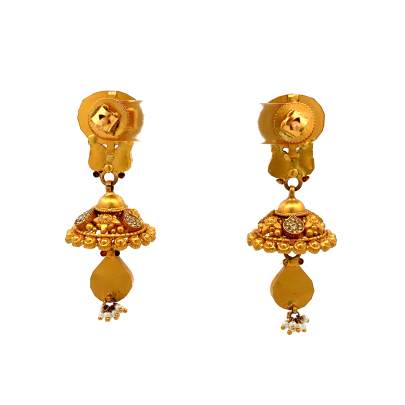 CHARMING DESIGNER GOLD ANTIQUE JHUMKA  Earrings