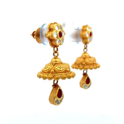 CHARMING DAINTY FLORAL ANTIQUE JHUMKA  Earrings