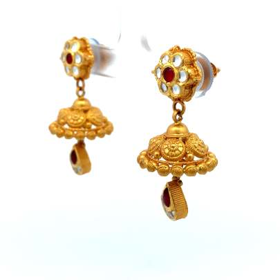CHARMING DAINTY FLORAL ANTIQUE JHUMKA  Earrings