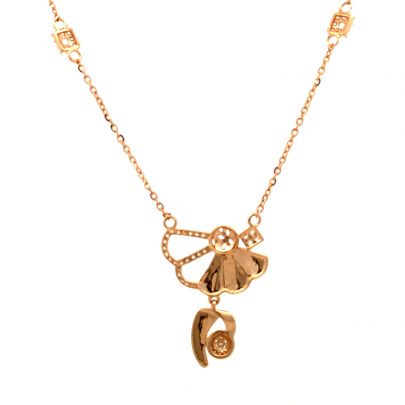 GORGEOUS FLOWER INSPIRED PENDANT AND CHAIN  Gold