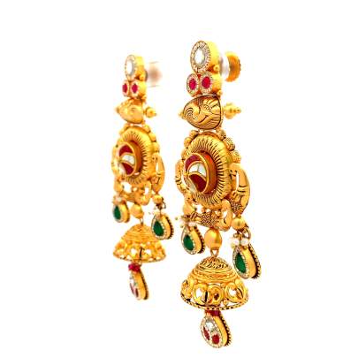 ANTIQUE HANDCRAFTED GOLD JHUMKA  Earrings