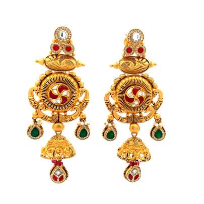 ANTIQUE HANDCRAFTED GOLD JHUMKA  Earrings
