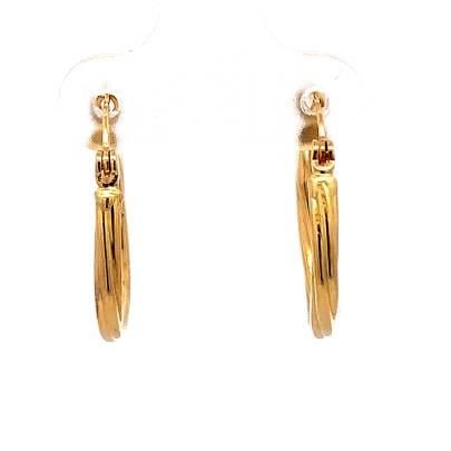 EQUISITE SQUARE EDGE TWISTED HOOPS  Gold