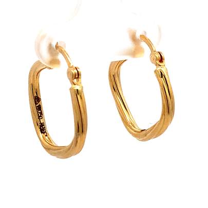 EQUISITE SQUARE EDGE TWISTED HOOPS  Earrings