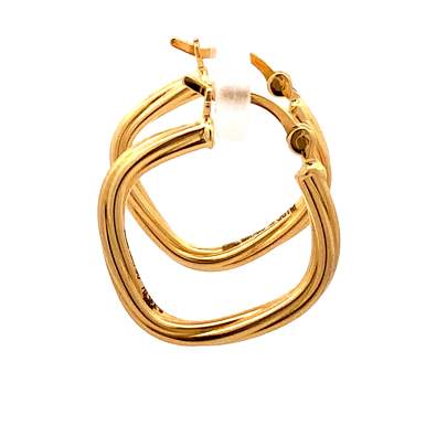 EQUISITE SQUARE EDGE TWISTED HOOPS  Earrings