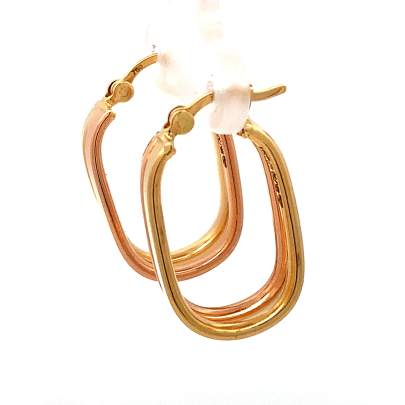 STYLISH TWO COLOUR SQUARE EDGE HOOPS  Earrings