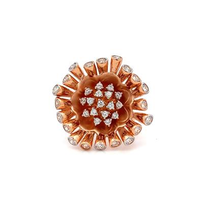 HYPNOTIC FORAL COCKTAIL DIAMOND FINGER RING Gold